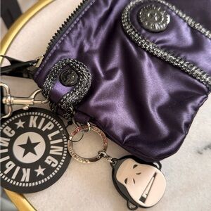 NWT Kipling Shiny Purple Fanny Pack or Shoulder Bag with keychain